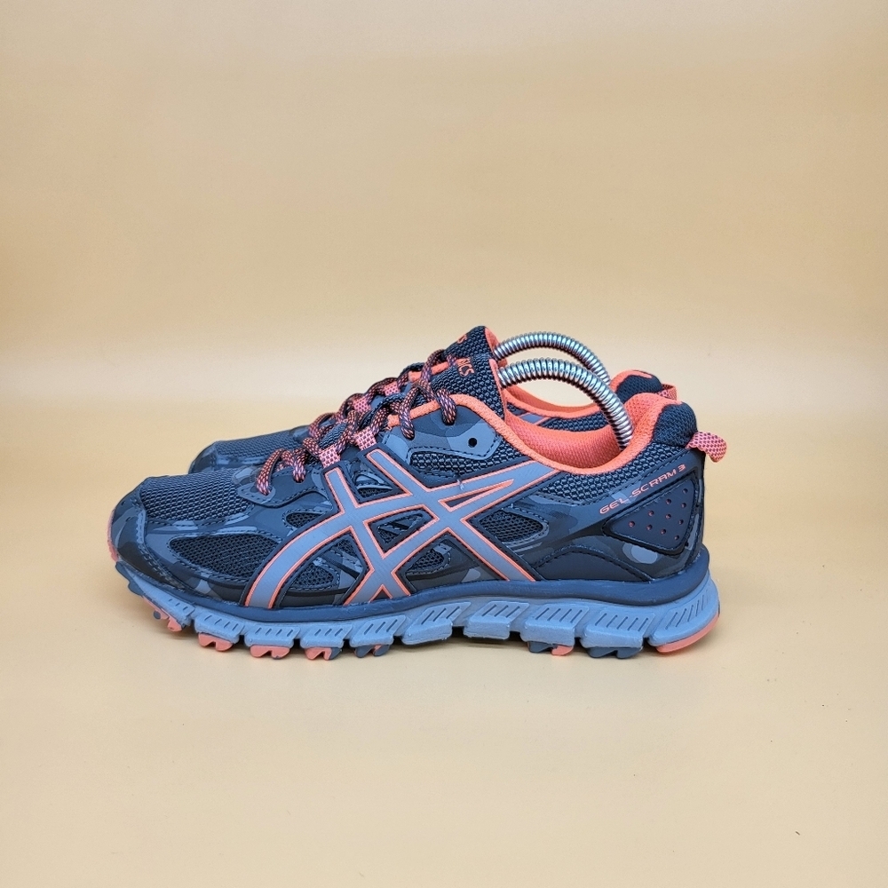 Asics Women's Navy and Coral Athletic Running Shoes